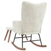 vidaXL Rocking Chair with a Stool Cream White Velvet