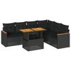 vidaXL Garden Sofa Set | Black | Poly Rattan, Acacia Wood, Powder-Coated Steel