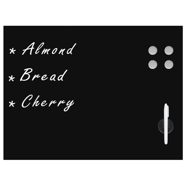 vidaXL Wall Mounted Magnetic Blackboard Glass 80x60 cm