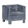 vidaXL Tub Chair Grey Real Leather
