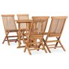 vidaXL Outdoor Dining Set | Teak | Solid teak wood | Medium | Collapsible