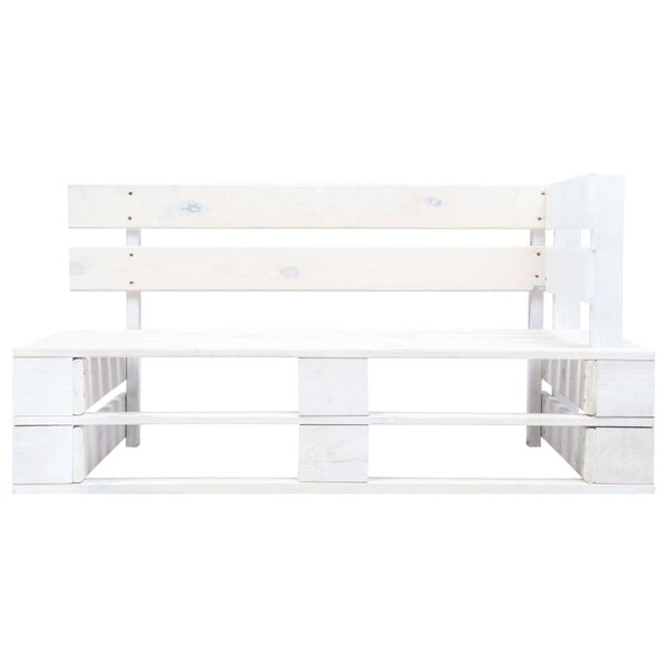 vidaXL Garden Pallet Corner Bench Wood White