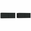 vidaXL TV Cabinets 2 pcs Black 80x30x30 cm Engineered Wood