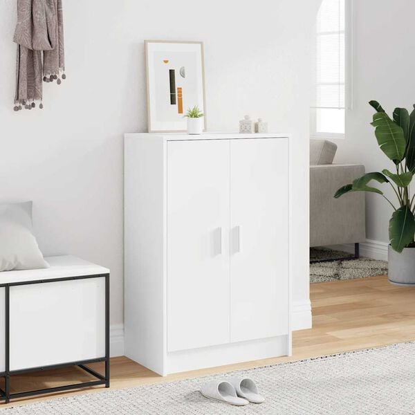 vidaXL Shoe Cabinet White 60x35x92 cm Engineered Wood