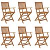 vidaXL 7 Piece Folding Garden Dining Set Solid Acacia Wood