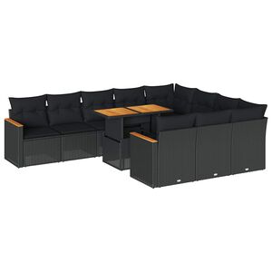 vidaXL Garden Sofa Set | Black