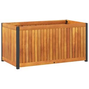 vidaXL Garden Planter 85x45x44 cm Solid Wood Acacia and Steel