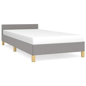 vidaXL Bed Frame without Mattress Light Grey 90x200 cm Fabric