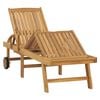 vidaXL Sun Lounger with Table Solid Teak Wood