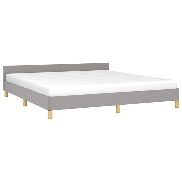 vidaXL Bed Frame without Mattress Light Grey 183x203 cm King Fabric