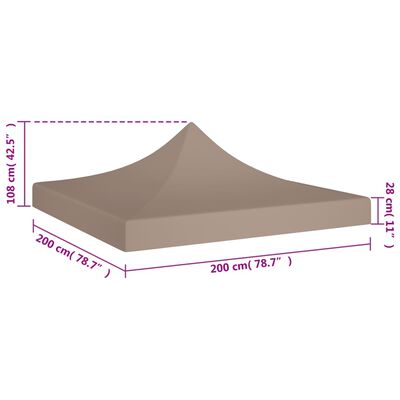 vidaXL Party Tent Roof 2x2 m Taupe 270 g/m²