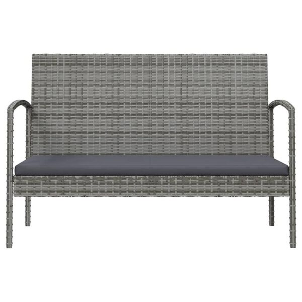 vidaXL 16 Piece Garden Lounge Set with Cushions Poly Rattan Grey