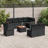 vidaXL 9 Piece Garden Sofa Set with Cushions Black Poly Rattan