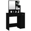 vidaXL Dressing Table with Mirror Black 86.5x35x136 cm