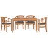 vidaXL 5 Piece Garden Dining Set Solid Wood Teak