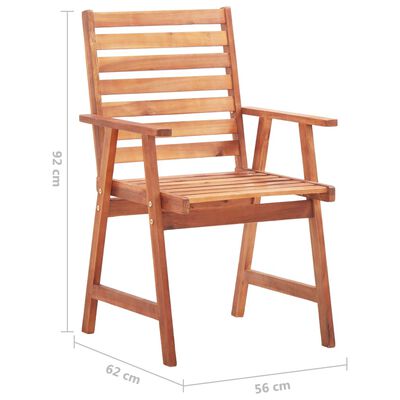 vidaXL Outdoor Dining Chairs 6 pcs with Cushions Solid Acacia Wood