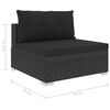 vidaXL 10 Piece Garden Lounge Set with Cushions Poly Rattan Black