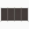 vidaXL 4-Panel Room Divider Brown 346x180 cm Fabric