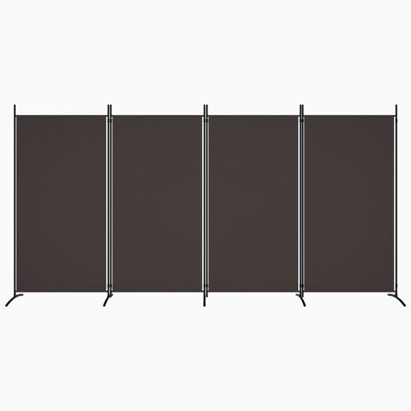 vidaXL 4-Panel Room Divider Brown 346x180 cm Fabric
