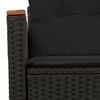 vidaXL Garden Sofa with Cushions 2-Seater Black Poly Rattan