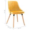 vidaXL Dining Chairs 2 pcs Yellow Velvet
