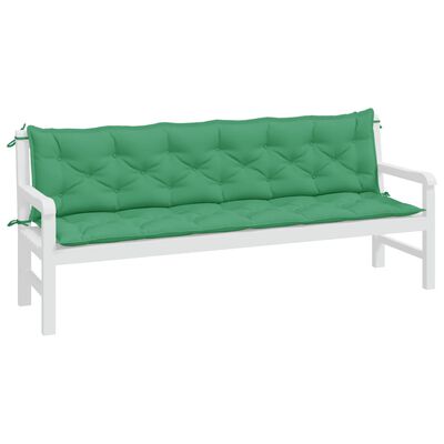 vidaXL Garden Bench Cushions 2 pcs Green 200x50x7cm Oxford Fabric