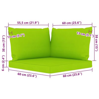 vidaXL 10 Piece Garden Lounge Set with Bright Green Cushions