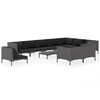 vidaXL Garden Lounge Set | Dark Grey | Powder-coated steel | Large