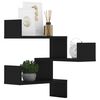 vidaXL Wall Corner Shelf 2 pcs Black 40x40x50 cm Engineered Wood