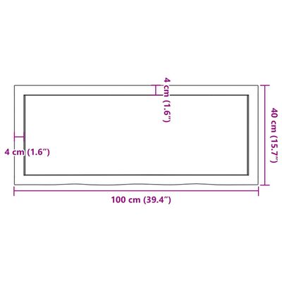 vidaXL Bathroom Countertop Light Brown 100x40x(2-4)cm Treated Solid Wood