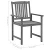 vidaXL Garden Chairs with Cushions 2 pcs Grey Solid Acacia Wood