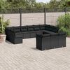 vidaXL 13 Piece Garden Sofa Set with Cushions Black Poly Rattan