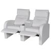 Artificial Leather Home Cinema Recliner Reclining Sofa 2-seat White