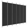 vidaXL 6-Panel Room Divider Black 300x220 cm Fabric