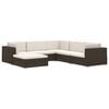 vidaXL Sectional Footrest 1 pc with Cushion Poly Rattan Grey