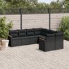 vidaXL 8 Piece Garden Sofa Set with Cushions Black Poly Rattan