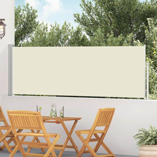 vidaXL Patio Retractable Side Awning 100x500 cm Cream