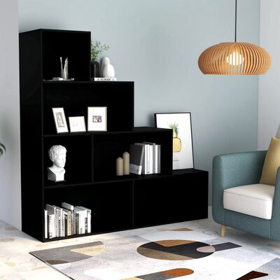 vidaXL Book Cabinet/Room Divider Black 155x24x160 cm Engineered Wood