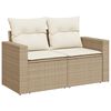 vidaXL 5 Piece Garden Sofa Set with Cushions Beige Poly Rattan
