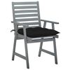 vidaXL Outdoor Dining Chairs with Cushions 2 pcs Solid Acacia Wood