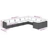vidaXL 9 Piece Garden Lounge Set with Cushions Poly Rattan Black