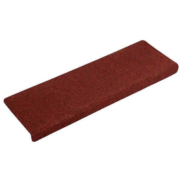 vidaXL Stair Mats Self-adhesive 15 pcs 65x21x4 cm Bordeaux Red Rectangular Edge