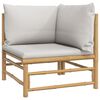 vidaXL 4 Piece Garden Lounge Set with Light Grey Cushions Bamboo