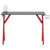 vidaXL Gaming Desk with Y Shape Legs Black and Red 110x60x75 cm