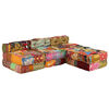 vidaXL 3-Seater Modular Pouffe Patchwork Fabric