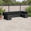 vidaXL 10 Piece Garden Sofa Set with Cushions Black Poly Rattan