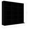 vidaXL CD Cabinet Black 100x23x89.5 cm Engineered Wood
