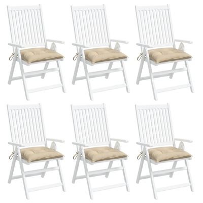 vidaXL Chair Cushions 6 pcs Beige 40x40x7 cm Oxford Fabric
