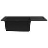 vidaXL Kitchen Sink with Overflow Hole Oval Black Granite