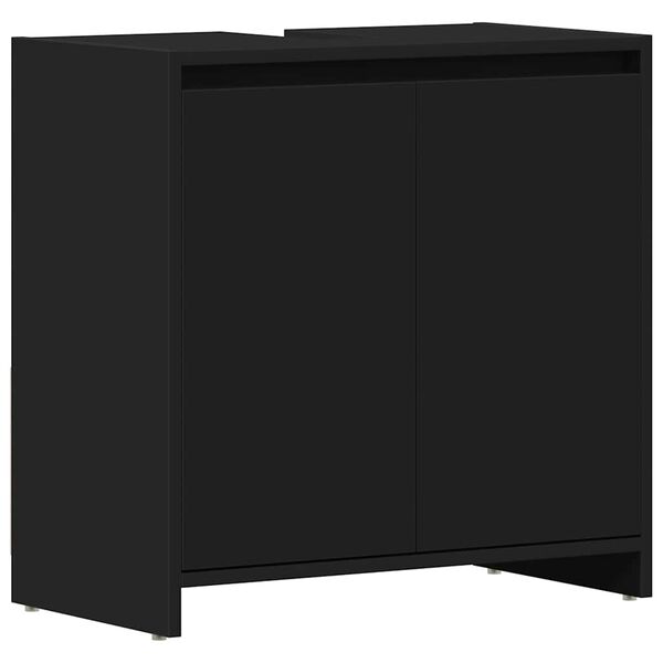 vidaXL Bathroom Cabinet Black 60x33x61 cm Engineered Wood